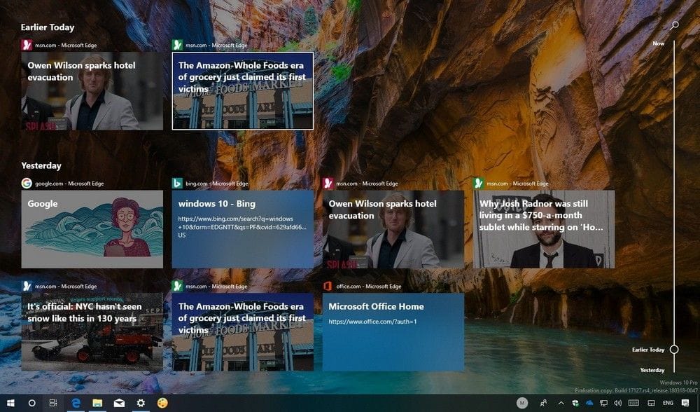 An overview of Windows 10 Timeline